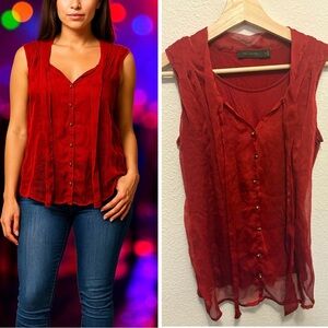 The limited red hot blouse tank top sleeveless date Xmas valentines S